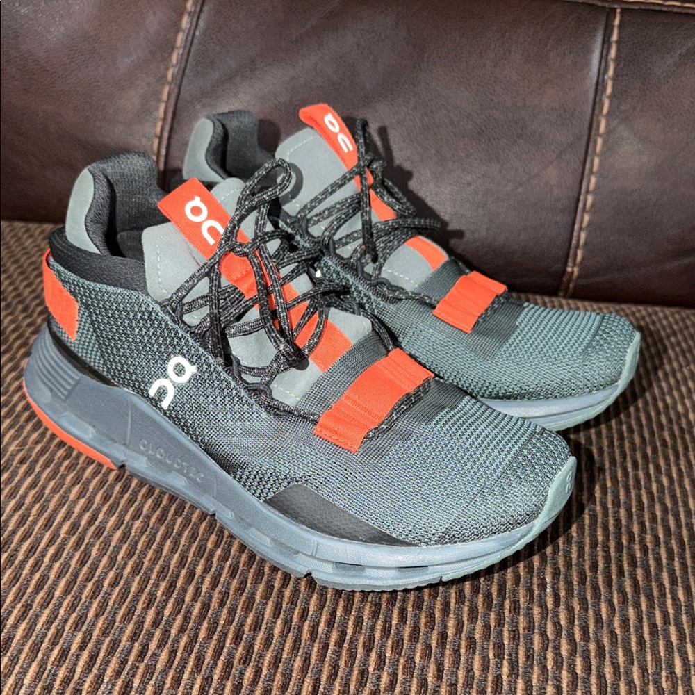 On Cloudnova Juniper Green Orange Cloudtec Shoes … - image 1